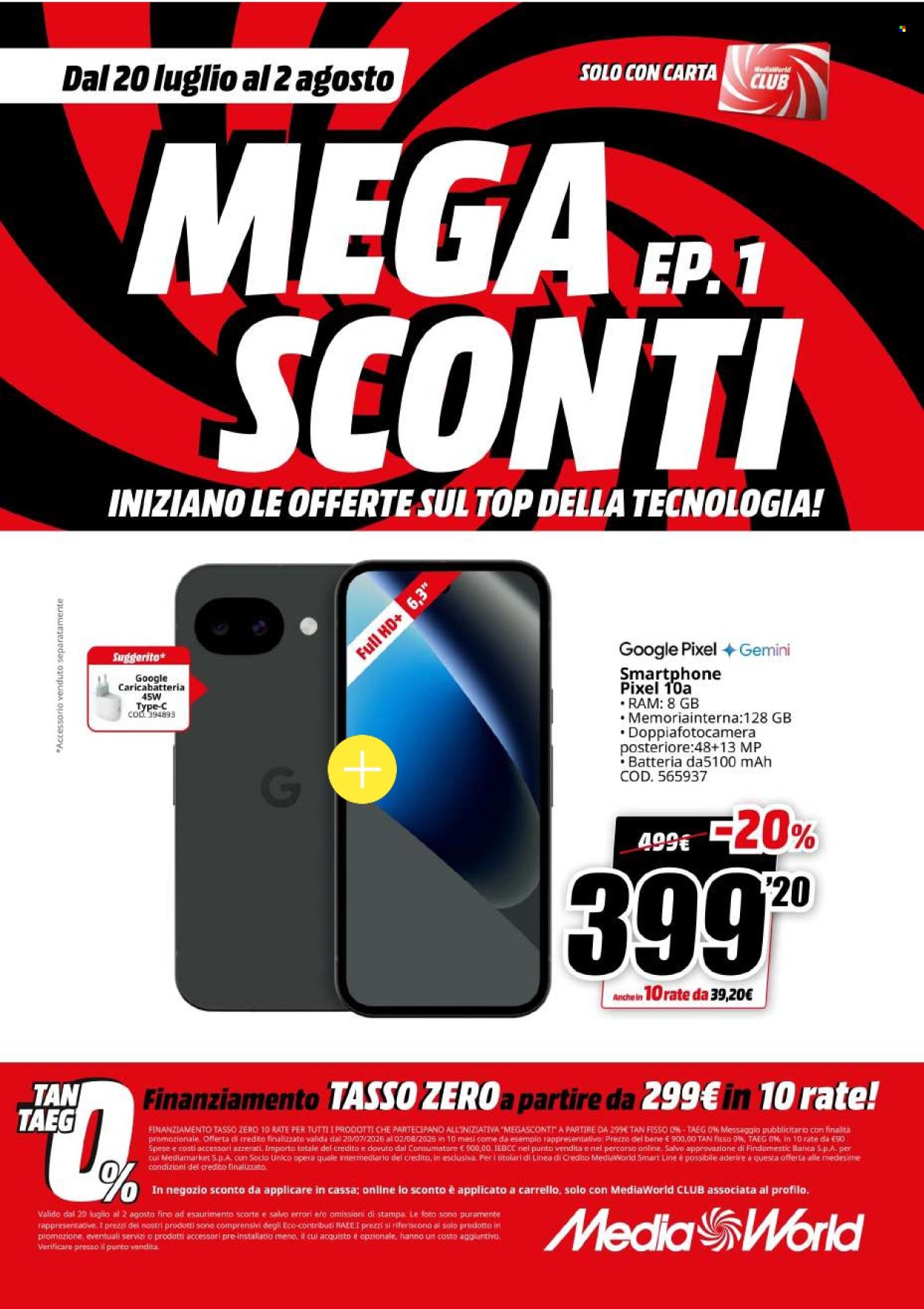 Volantino MediaWorld - 20/7/2026 - 2/8/2026. Pagina 20