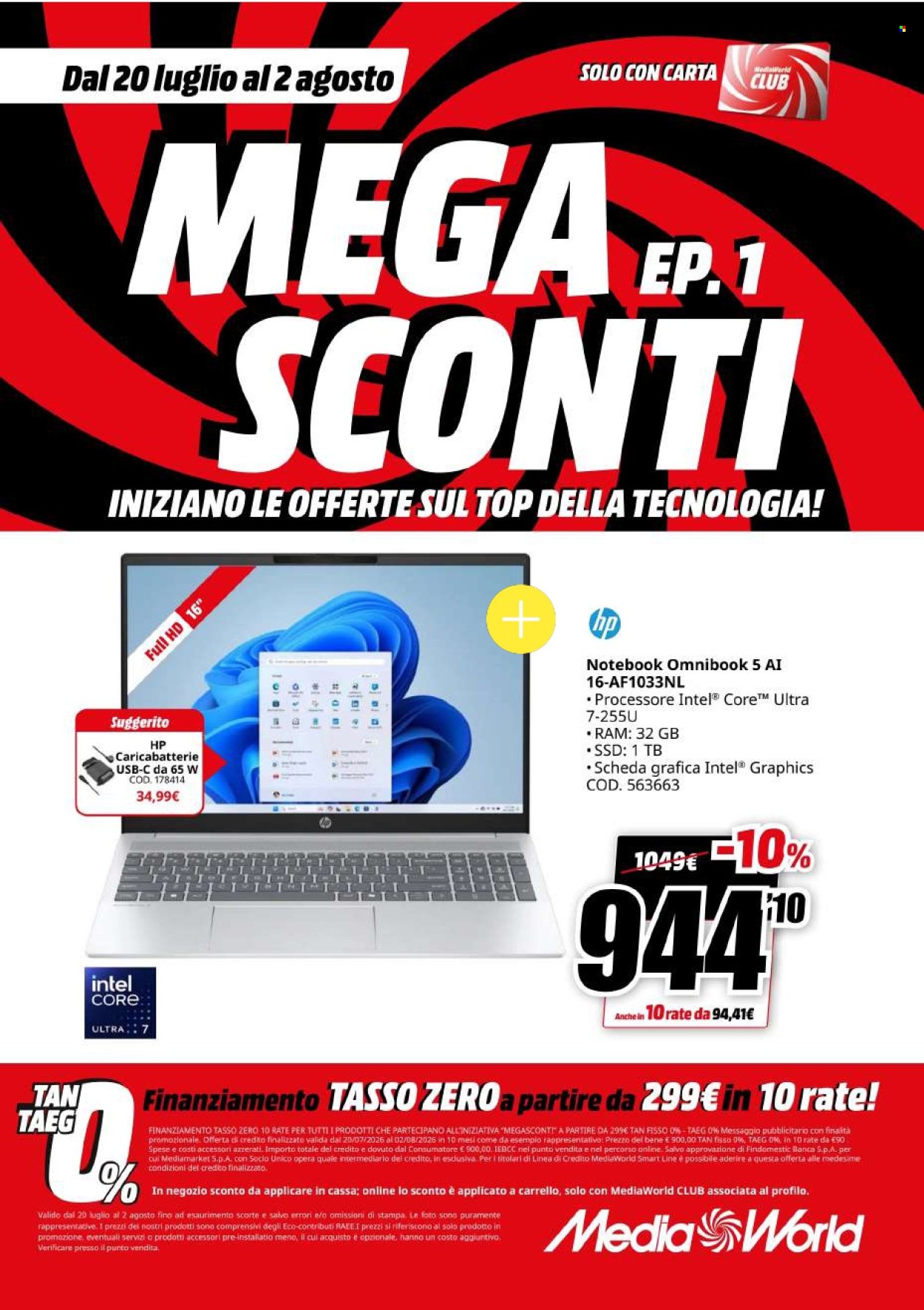 Volantino MediaWorld - 20/7/2026 - 2/8/2026. Pagina 34