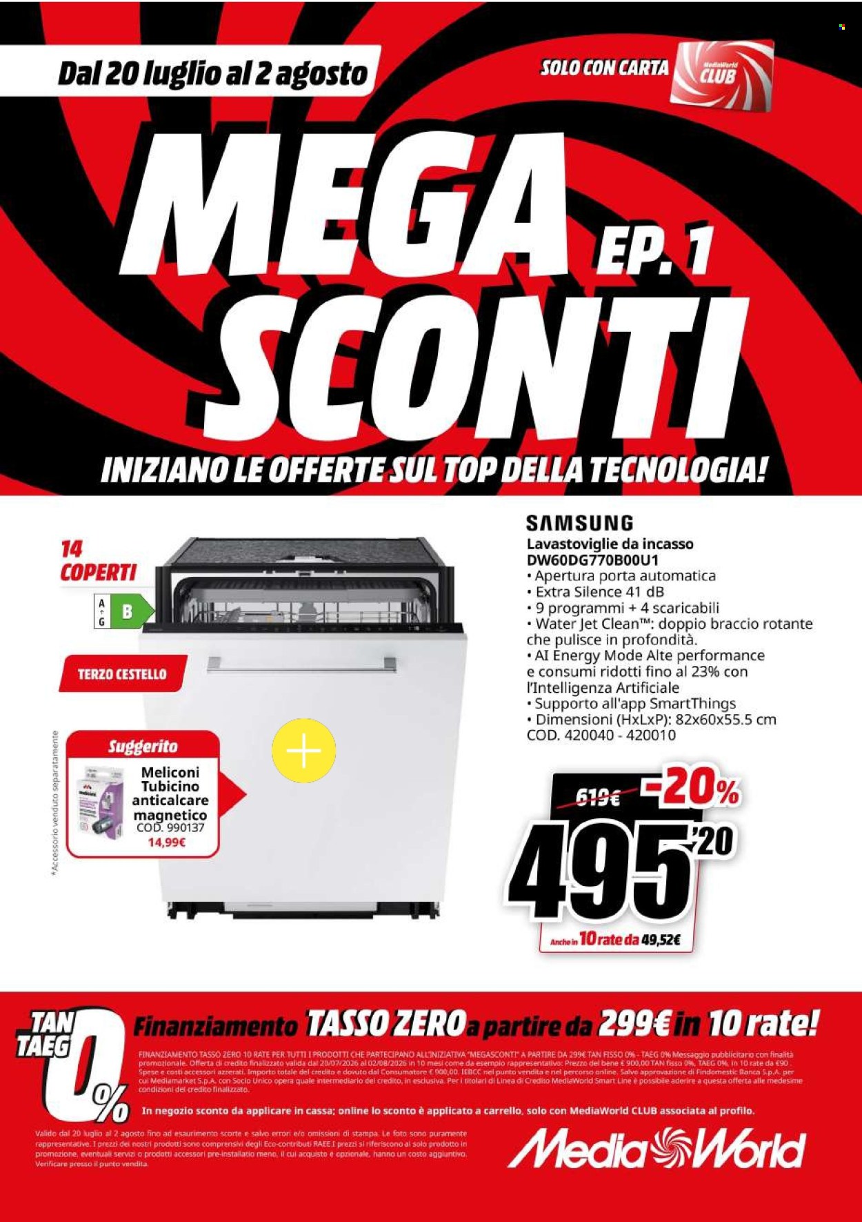 Volantino MediaWorld - 20/7/2026 - 2/8/2026. Pagina 50