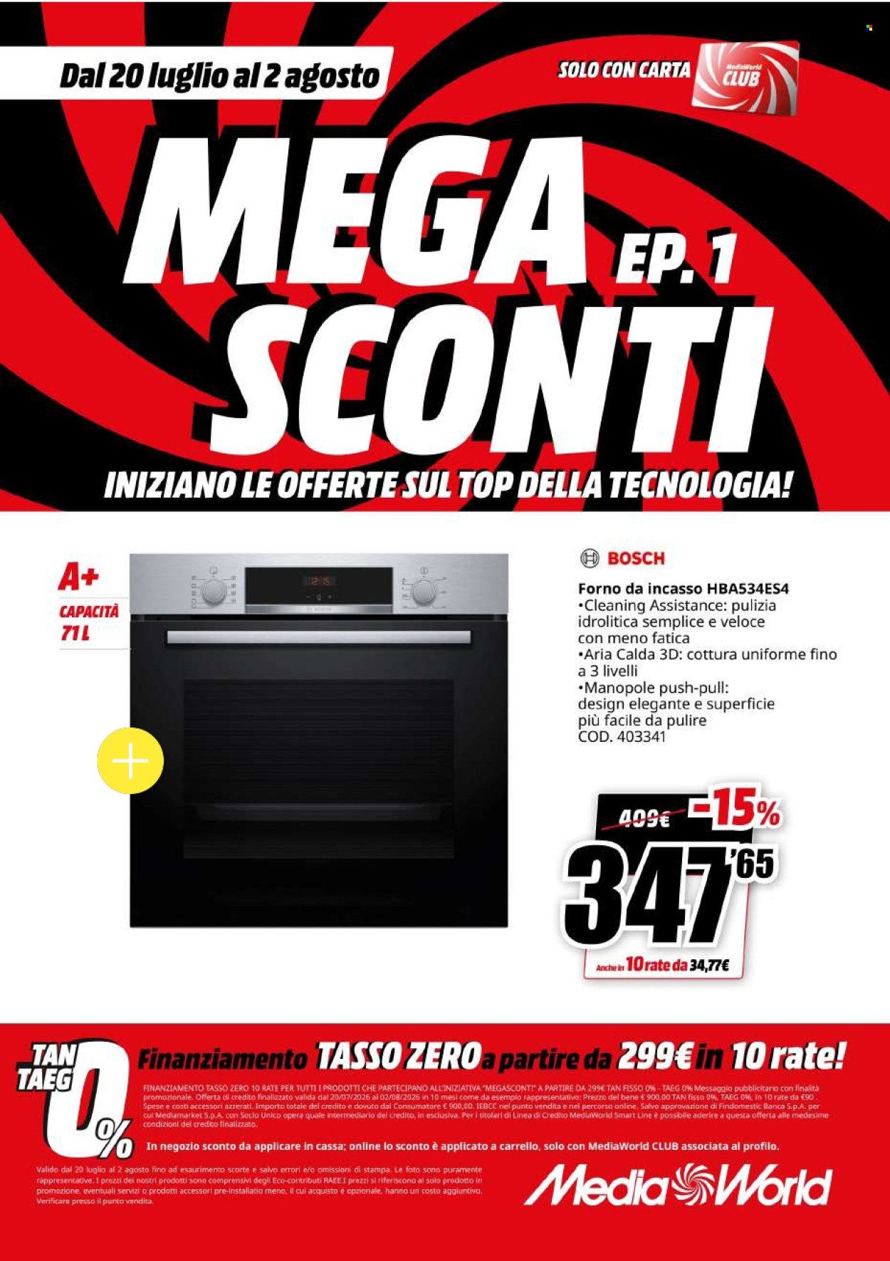 Volantino MediaWorld - 20/7/2026 - 2/8/2026. Pagina 52