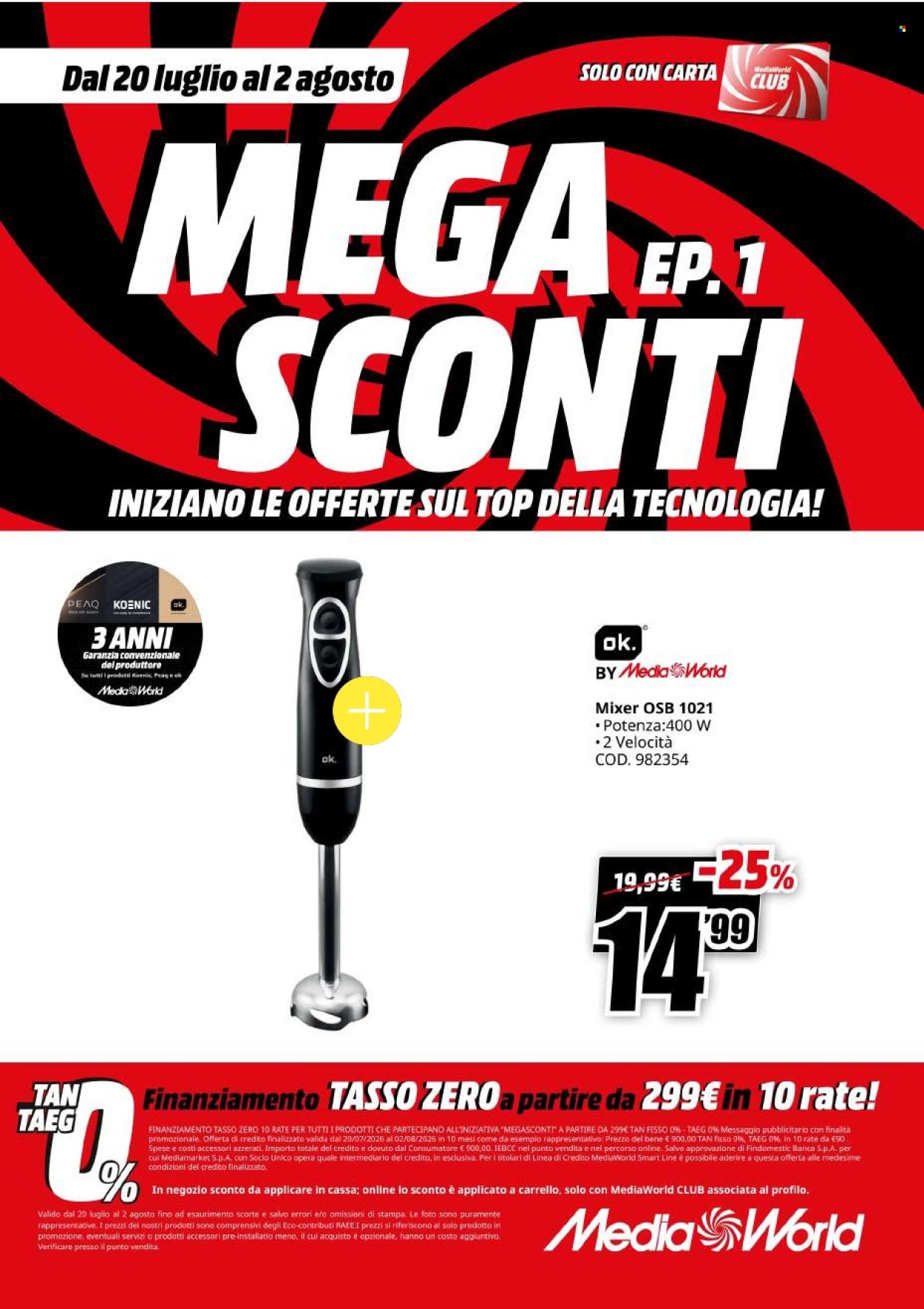 Volantino MediaWorld - 20/7/2026 - 2/8/2026. Pagina 63