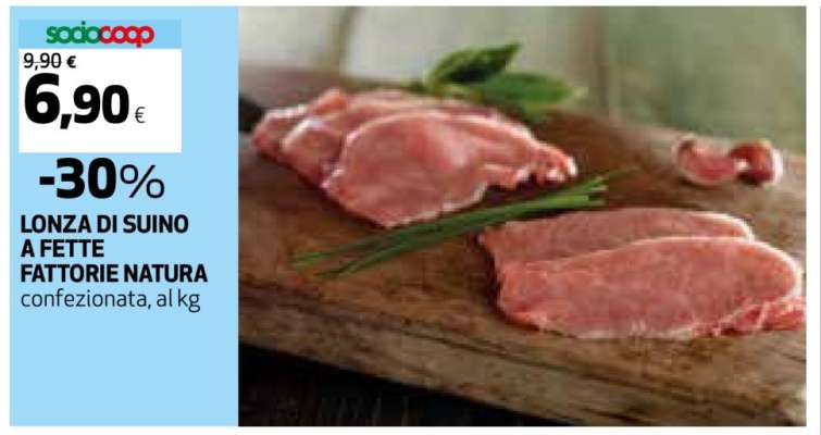 LONZA DI SUINO A FETTE FATTORIE NATURA