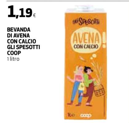BEVANDA DI AVENA CON CALCIO GLI SPESOTTI COOP