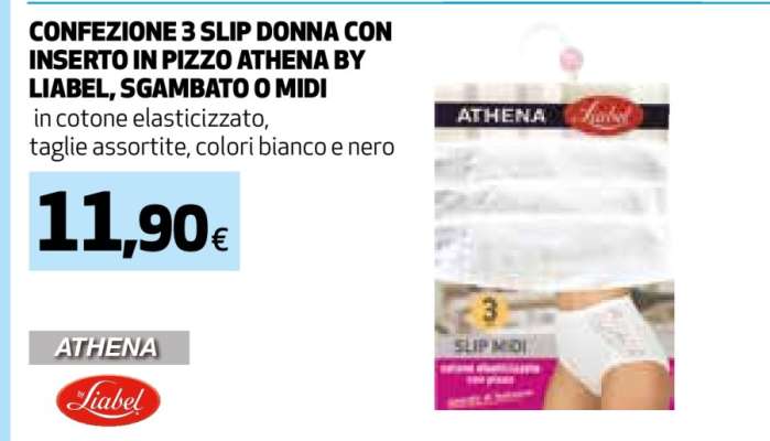 Confezione 3 slip donna con inserto in pizzo Athena by Liabel, sgambato o midi