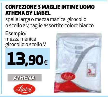 CONFEZIONE 3 MAGLIE INTIME UOMO ATHENA BY LIABEL