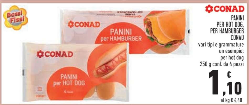 PANINI PER HOT DOG, PER HAMBURGER CONAD