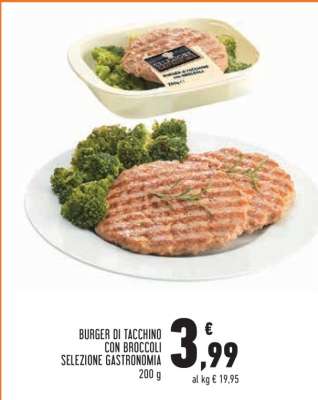 BURGER DI TACCHINO CON BROCCOLI SELEZIONE GASTRONOMIA