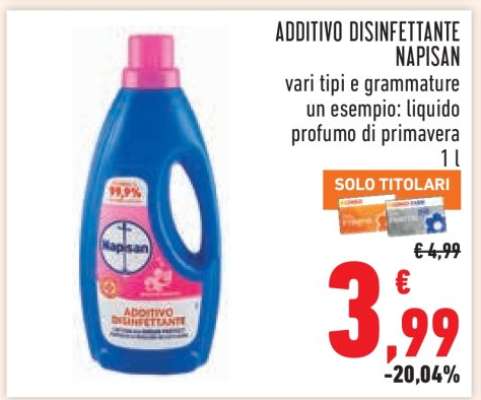 Additivo Disinfettante Napisan
