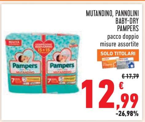 MUTANDINO, PANNOLINI BABY-DRY PAMPERS