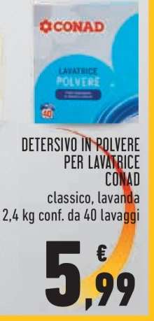 Detersivo in polvere per lavatrice CONAD