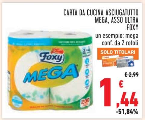 Carta da cucina asciugatutto Mega, Asso Ultra Foxy