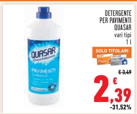 DETERGENTE PER PAVIMENTI QUASAR