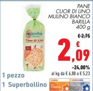 PANE CUOR DI LINO MULINO BIANCO BARILLA 400 g