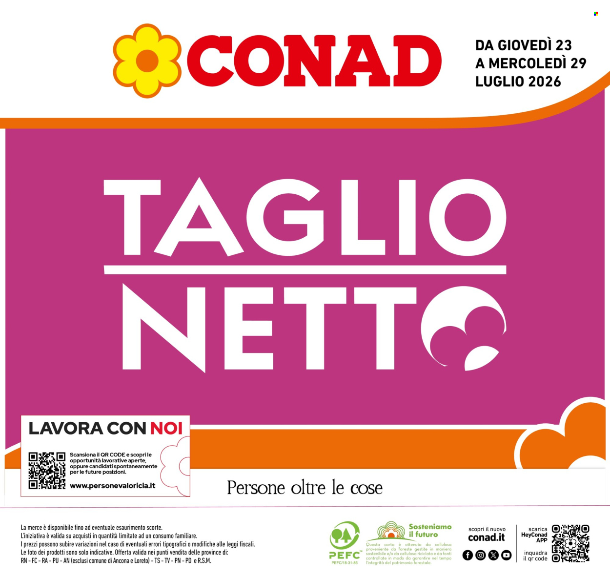 Volantino Conad - 23/7/2026 - 29/7/2026. Pagina 1