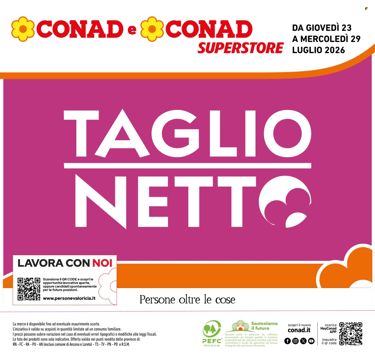 Volantino Conad Superstore - 23/7/2026 - 29/7/2026. Pagina 1