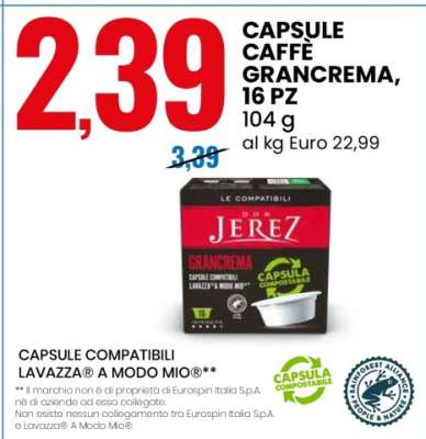 CAPSULE CAFFÈ GRANCREMA, 16 PZ