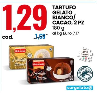 TARTUFO GELATO BIANCO/ CACAO, 2 PZ