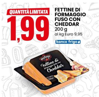 Fettine di formaggio fuso con Cheddar