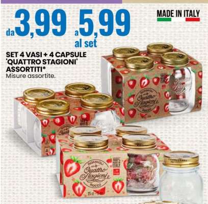 SET 4 VASI + 4 CAPSULE 'QUATTRO STAGIONI' ASSORTITI
