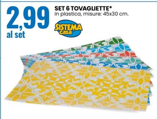 SET 6 TOVAGLIETTE