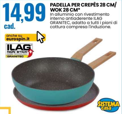 PADELLA PER CREPÈS 28 CM/ WOK 28 CM