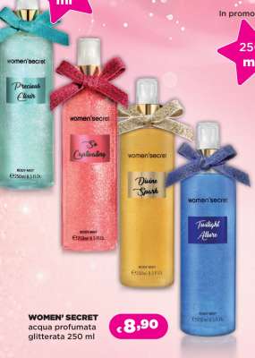 WOMEN' SECRET acqua profumata glitterata 250 ml