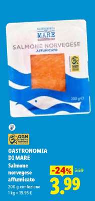 Gastronomia di Mare Salmone norvegese affumicato