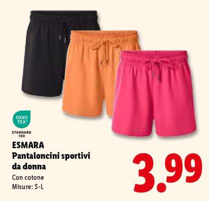 ESMARA Pantaloncini sportivi da donna