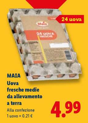 MAIA Uova fresche medie da allevamento a terra