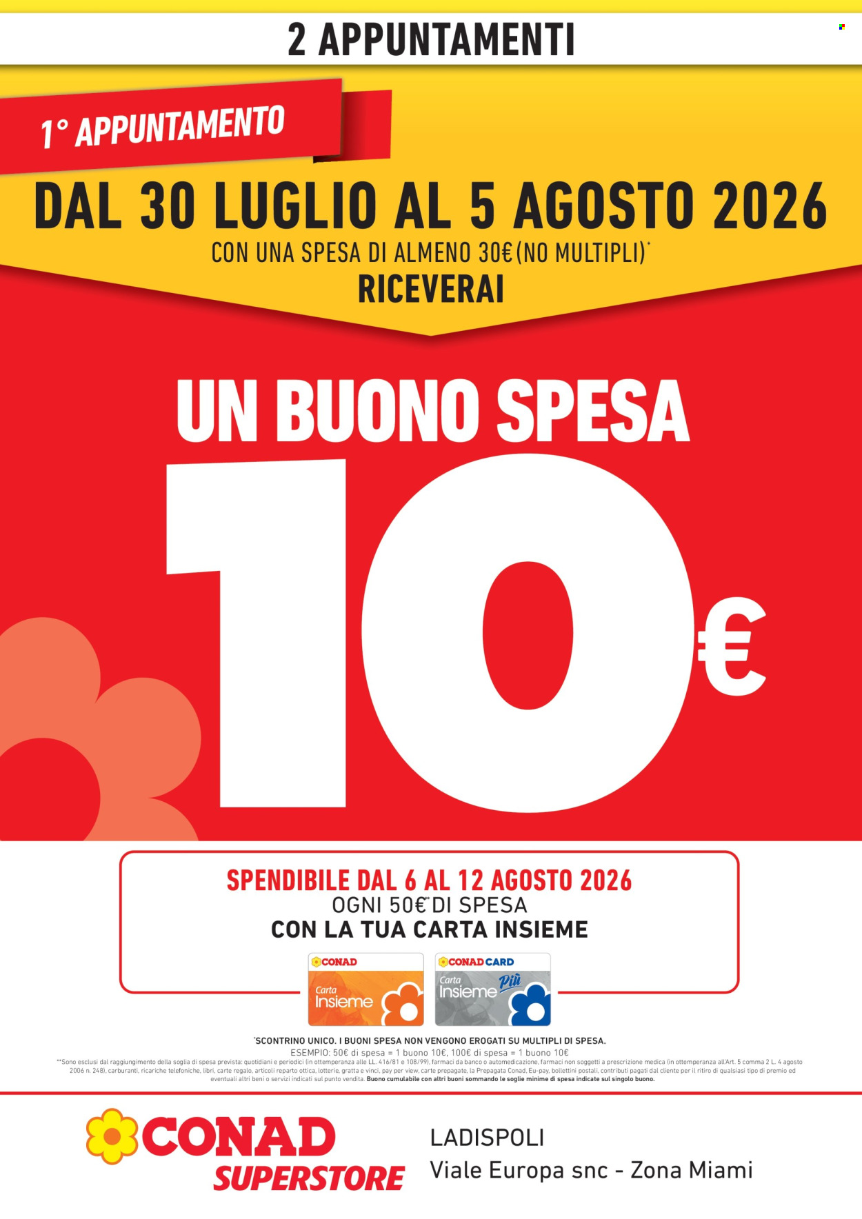 Volantino Conad Superstore - 30/7/2026 - 12/8/2026. Pagina 1