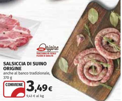 Salsiccia di Suino Origine