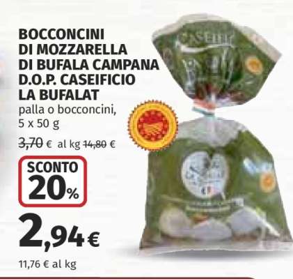BOCCONCINI DI MOZZARELLA DI BUFALA CAMPANA D.O.P. CASEIFICIO LA BUFALAT