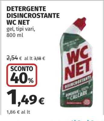 DETERGENTE DISINCROSTANTE WC NET