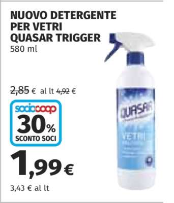 NUOVO DETERGENTE PER VETRI QUASAR TRIGGER