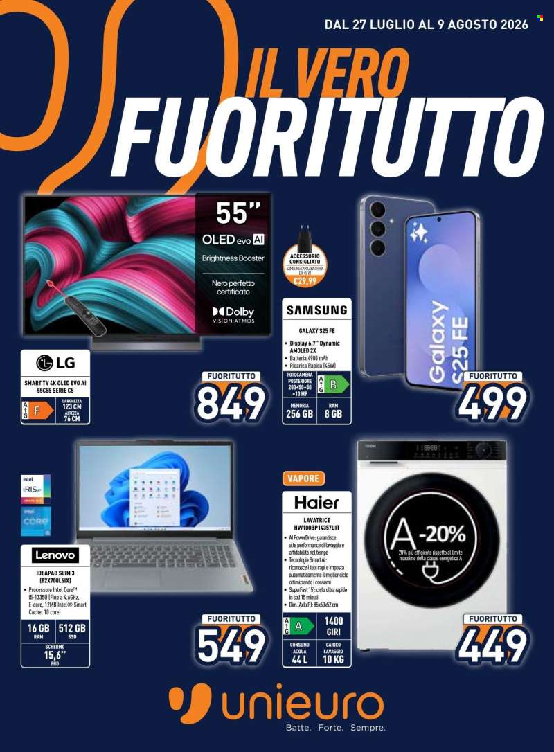 Volantino Unieuro - 27/7/2026 - 9/8/2026.
