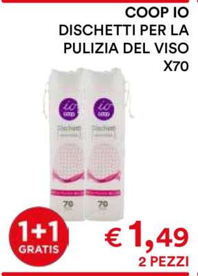 COOP IO DISCHETTI PER LA PULIZIA DEL VISO X70