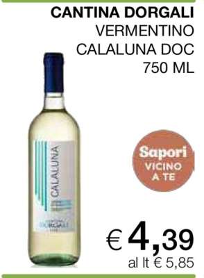 CANTINA DORGALI VERMENTINO CALALUNA DOC