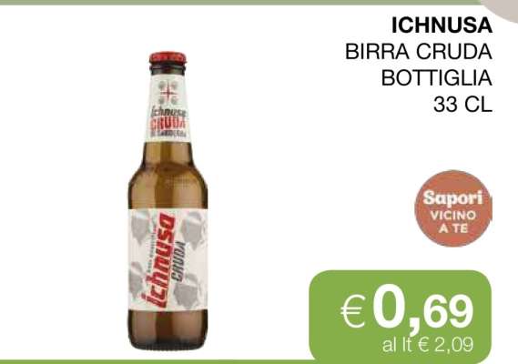 ICHNUSA BIRRA CRUDA BOTTIGLIA 33 CL