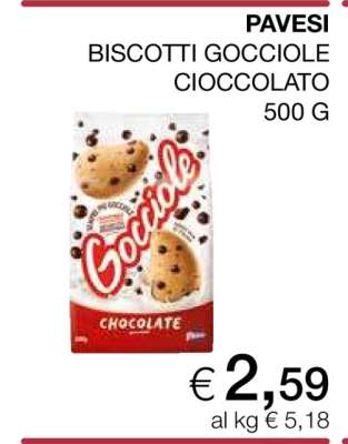 PAVESI BISCOTTI GOCCIOLE CIOCCOLATO