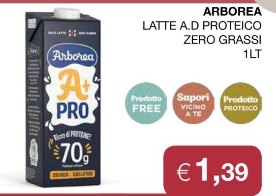 ARBOREA LATTE A.D PROTEICO ZERO GRASSI 1LT