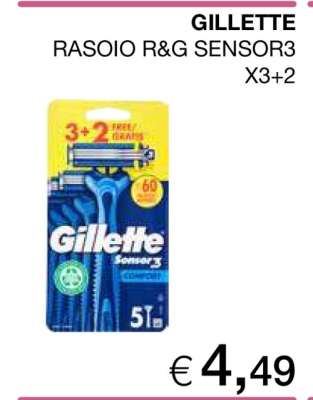 GILLETTE RASOIO R&G SENSOR3 X3+2