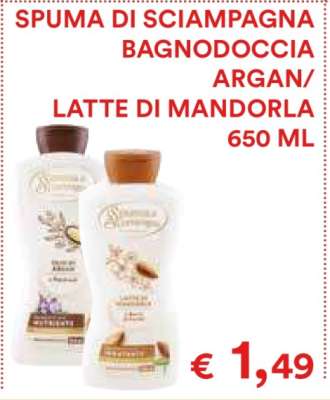 SPUMA DI SCIAMPAGNA BAGNODOCCIA ARGAN/ LATTE DI MANDORLA