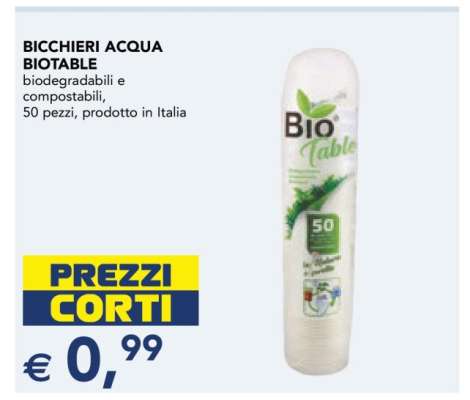 Bicchieri Acqua Biotable