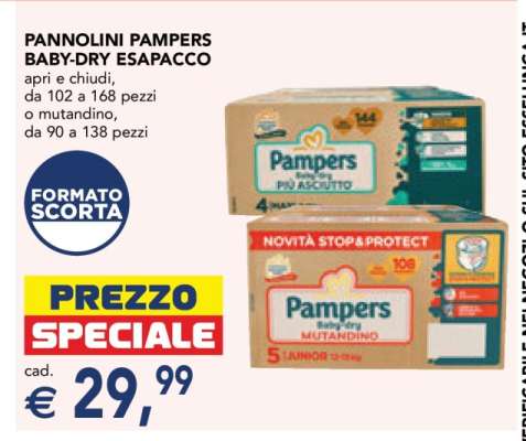 PANNOLINI PAMPERS BABY-DRY ESAPACCO