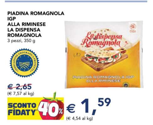 Piadina Romagnola IGP alla Riminese La Dispensa Romagnola