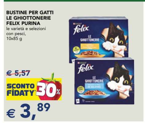 BUSTINE PER GATTI LE GHIOTTONERIE FELIX PURINA