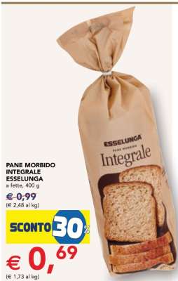 PANE MORBIDO INTEGRALE ESSELUNGA