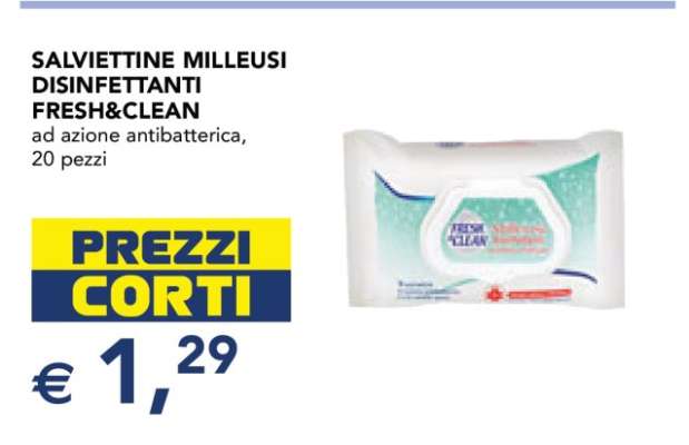 SALVIETTINE MILLEUSI DISINFETTANTI FRESH&CLEAN