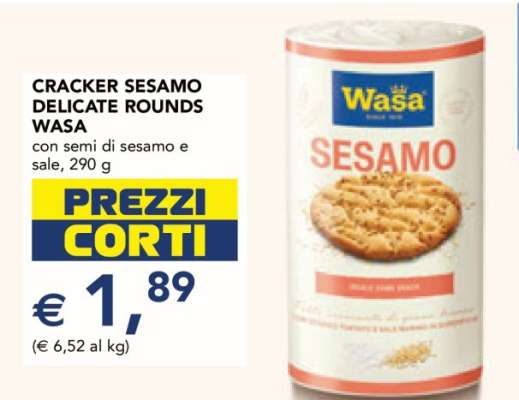 CRACKER SESAMO DELICATE ROUNDS WASA