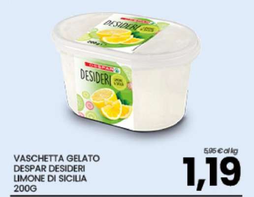 VASCHETTA GELATO DESPAR DESIDERI LIMONE DI SICILIA 200G